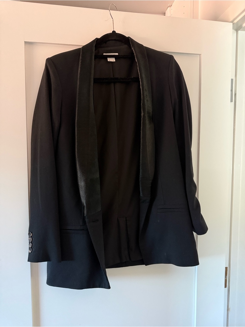 Helmut lang calf hair trim Tuxedo Blazer